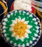 Christmas Seed bead and Snowflake crocheted baubles set of 6 - Image 3