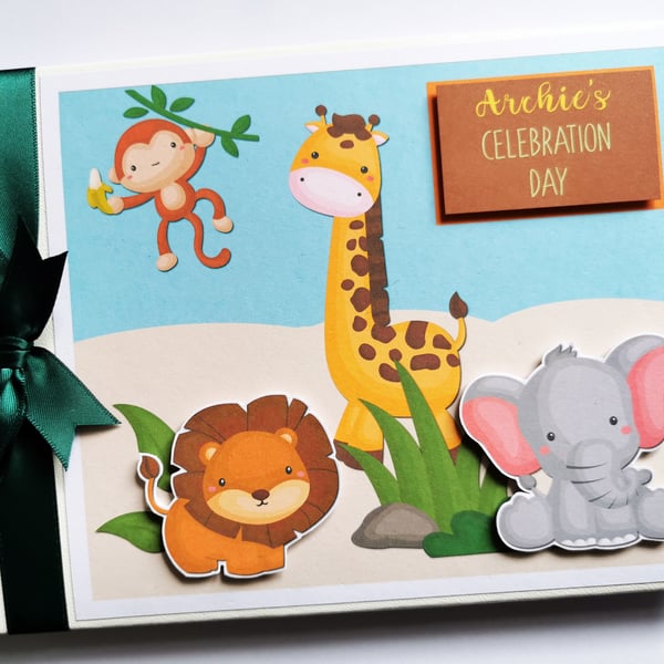 Safari birthday guest book, Jungle animals Birthday,  Baby Shower Guest Book