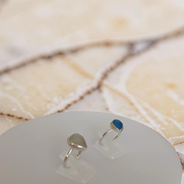 Sterling Silver Ring With Sea Glass