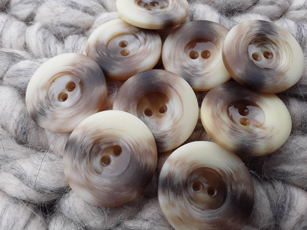  32mm Vintage Casein Horn Buttons pre 1970's