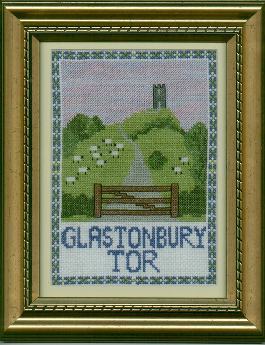 Glastonbury Tor Cross Stitch Kit Size 5" x 7"  Full Kit
