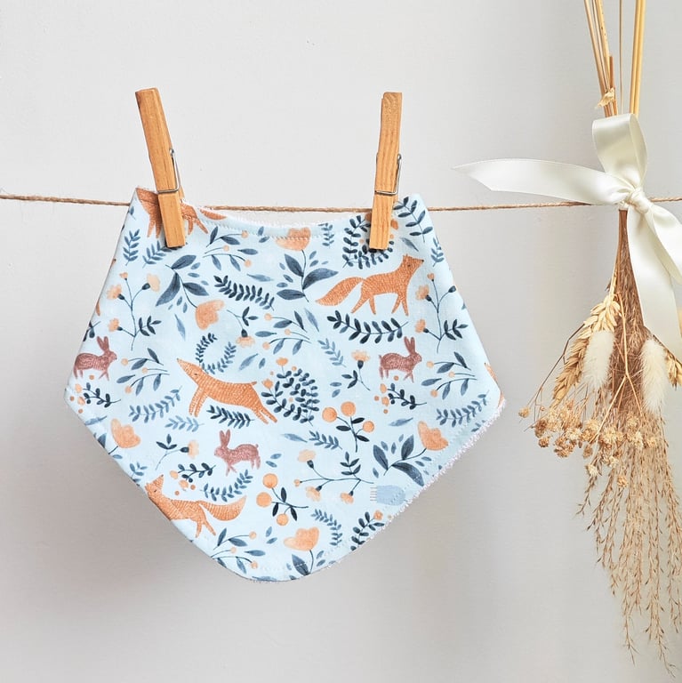 Woodland Animals Print Baby Bib Bandana Style