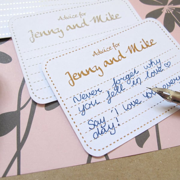 Personalized Foil Wedding Advice Cards