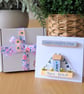 New Home Card With Removable Wooden Cottage Gift