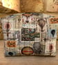 Jules Verne Hot Air Balloon Fabric Quilted Box Shape Wash Bag - Image 1