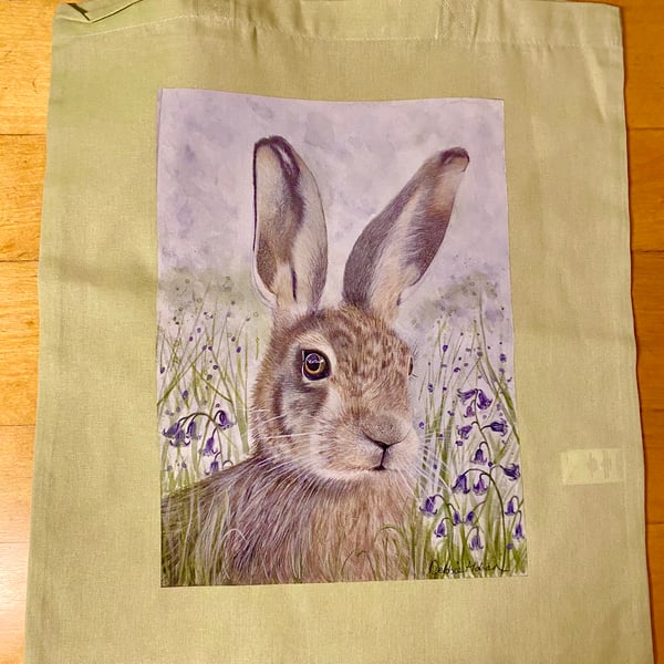 Printed Hare Tote Bag 