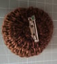 Crocheted brooch with beads - brown shades - Image 3
