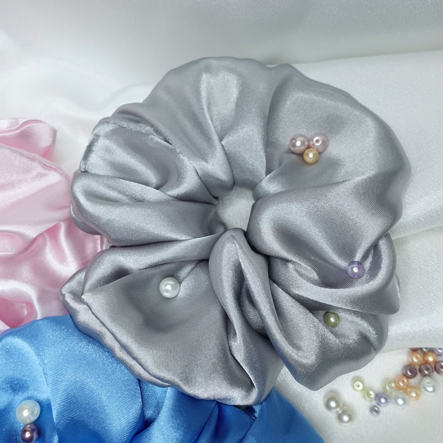 Satin Silk Scrunchies, Satin Scrunchies, Oversized XL Scrunchies