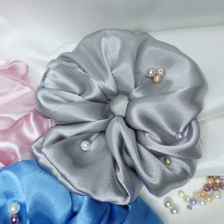 Satin Silk Scrunchies, Satin Scrunchies, Oversized XL Scrunchies
