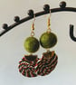 Merino wool ball and spiral earrings - Image 1
