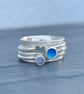 Silver Spinner Ring, fidget ring, moonstone ring, enamel ring, spinning ring, - Image 10