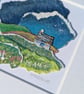 Stormy Clouds Cottage - Miniature collage. Mounted - Image 3