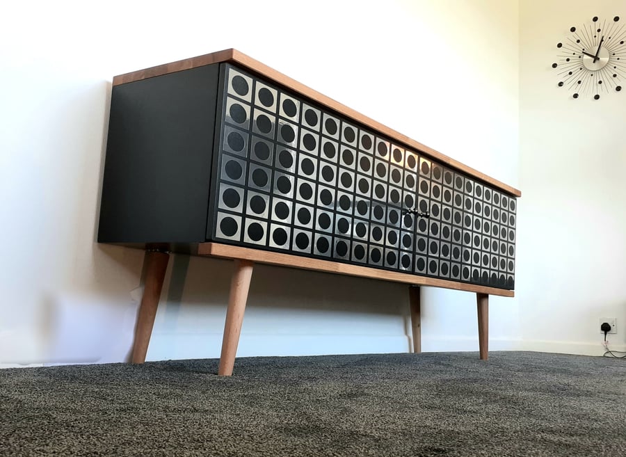 Atomic Black Retro Record Cabinet Sideboard