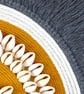 "Inyanga 1" - Yellow & Grey Shell Macrame Wall, Shelf & Console Table Decor - Image 4