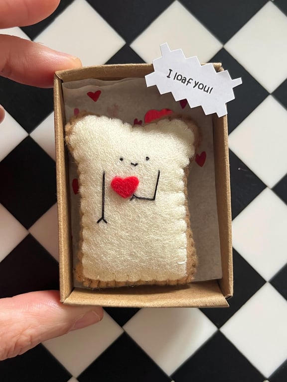 Hand Stitched Felt Toast Decoration, Quirky Valentine Gift