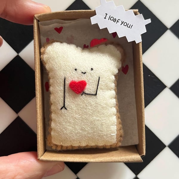 Hand Stitched Felt Toast Decoration, Quirky Valentine Gift