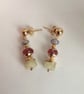Gemstone earrings, Tanzanite, strawberry quartz & beryl.