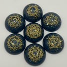 Sacred Embers Chakra Set – Teal Resin Stones with Rose Quartz