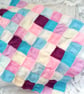 Hand Knitted Double Sided Baby Blanket, Reversible Patchwork Blanket, Baby Gift - Image 2