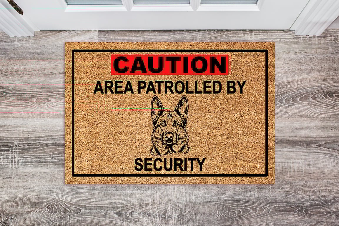 German Shepherd Security Door Mat - German Shepherd Welcome Mat - 3 Sizes