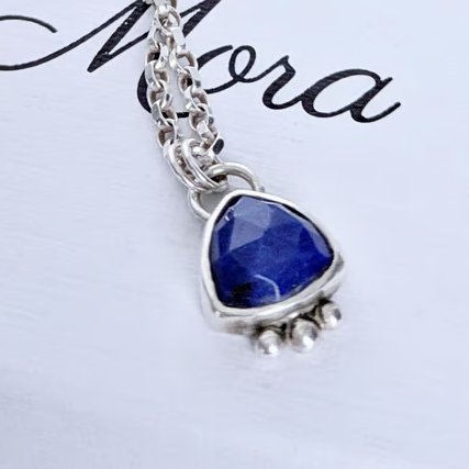 Lapis Lazuli pendant - 18" sterling silver chain