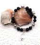 Obsidian Elasticated Cat Bracelet and Earrings Set.  - Image 4