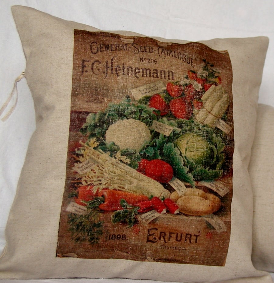 Vegetable Seed Catalogue Cushion