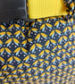 Large navy and mustard flower print drybag - Image 2