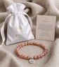 Sunstone Bracelet Personalised with Initial, Natural Sunstone Healing Crystal Br - Image 4