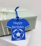 Football Shirt Gift Tag with Silk Ribbon – Handmade Sports Gift Tag - Image 5
