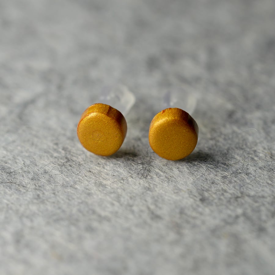 Gold Coloured Polymer Clay Earrings 