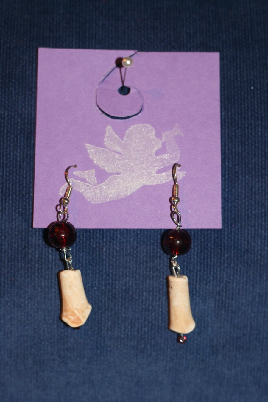 Clay pipe and bead earrings