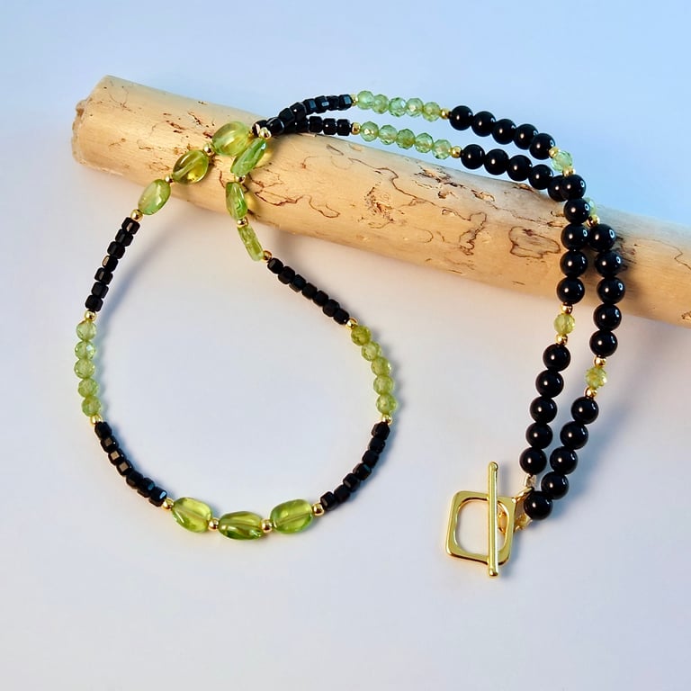Peridot & Spinel Necklace - August Birthday, Leo, Anniversary, Gifts For Her