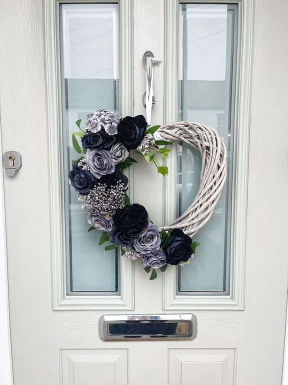 Heart wreath for front door, indoor wreath, year round wreath, new home gift, ho