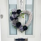 Heart wreath for front door, indoor wreath, year round wreath, new home gift, ho