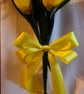 Beautiful Trio of Yellow Ribbon Tulips - Yellow Bow. Faux Flowers Gift - Image 5