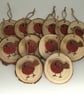Glitter Robin wood slice hanging decorations - Image 3