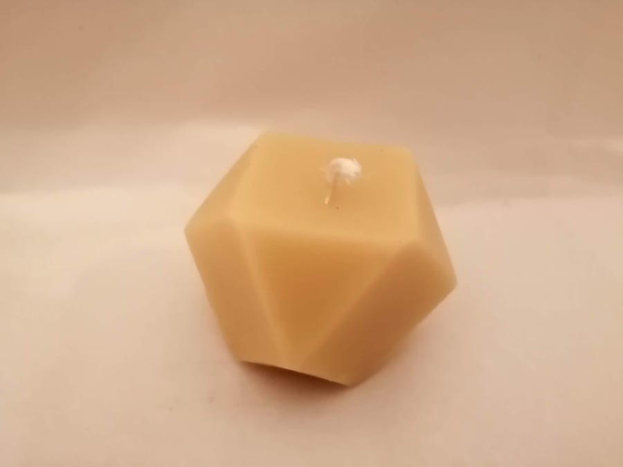 Cuboctahedron beeswax candle made with organic beeswax