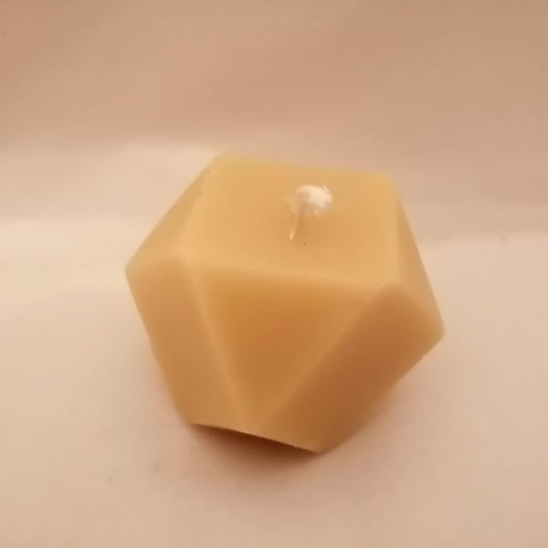 Cuboctahedron beeswax candle made with organic beeswax