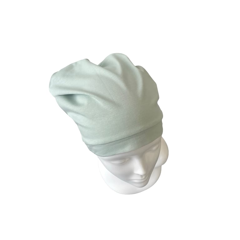 Pastel Green Bamboo Jersey Slouchy Hair Loss Beanie Hat Soft BAMBOO BEANIE CAP