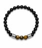Men’s Black Onyx & Tiger Eye Bracelet – 19 cm – 8 mm Beads