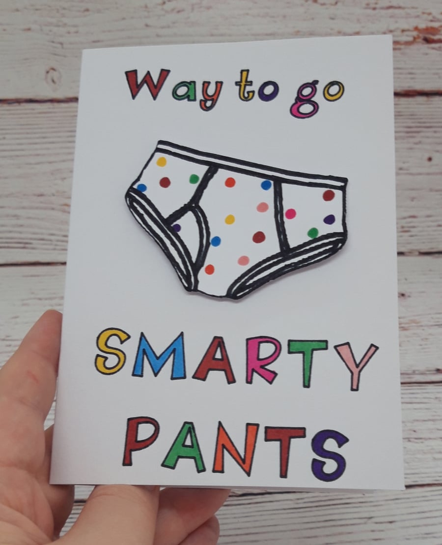 Way to Go Smarty Pants, Exam Congrats Card, Well done card for Smarties Lovers