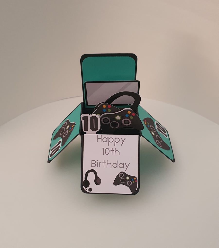 PC Gamer Birthday Box Card - Can be personalised - Folksy
