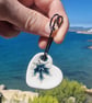 Teal Maple Leaf 2 in 1 Worry Stone Brooch 