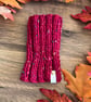 Handknit Dog Neck Warmer Snood Chunky Tweed - Red - Image 2