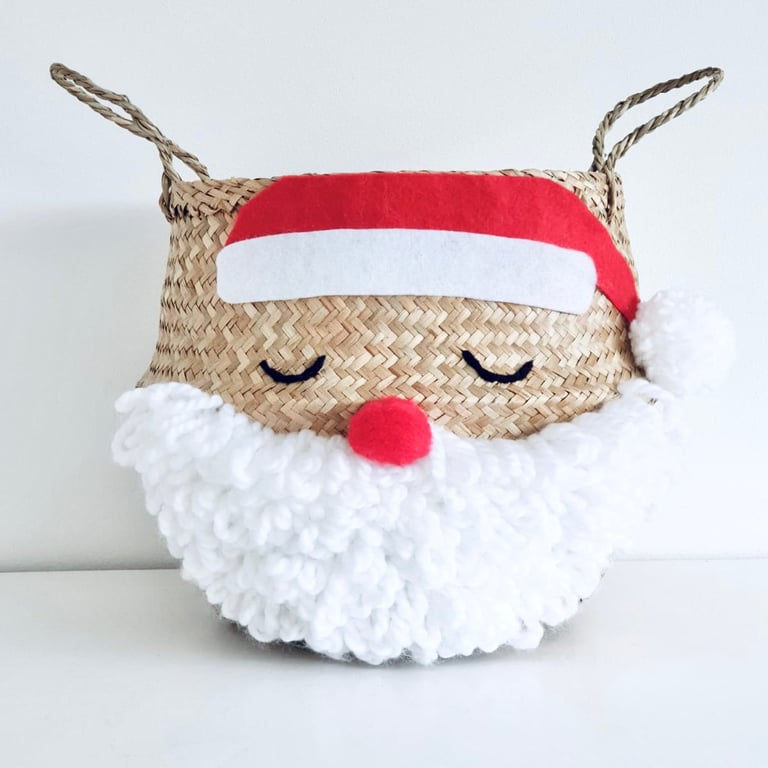 Santa belly basket Christmas gift bag hamper decoration