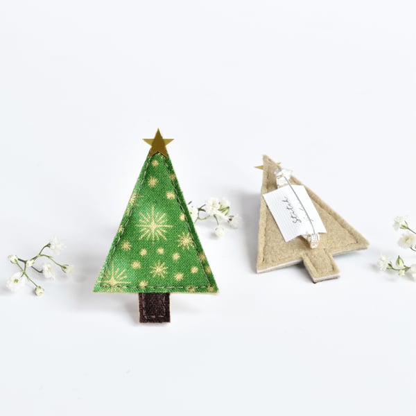 Christmas tree pin, Christmas tree brooch, Christmas tree badge  