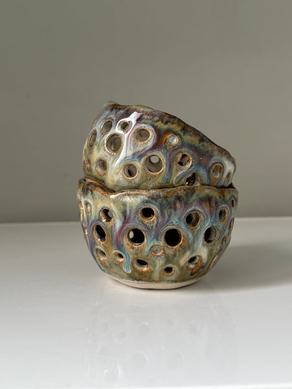 Handmade ceramic tealight holder