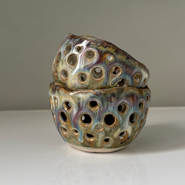 Handmade ceramic tealight holder