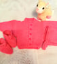 Knitted Cardigan Hat and Booties Set for a Premature Baby, Premature Baby Outfit - Image 1